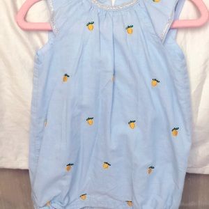 Janie and Jack lemon chambray outfit